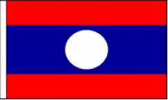 Laos Hand Waving Flags